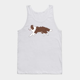 Cute running brown border collie illustration Tank Top